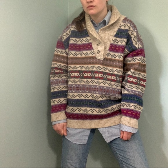 vintage EDDIE BAUER henley sweater - Picture 5 of 9